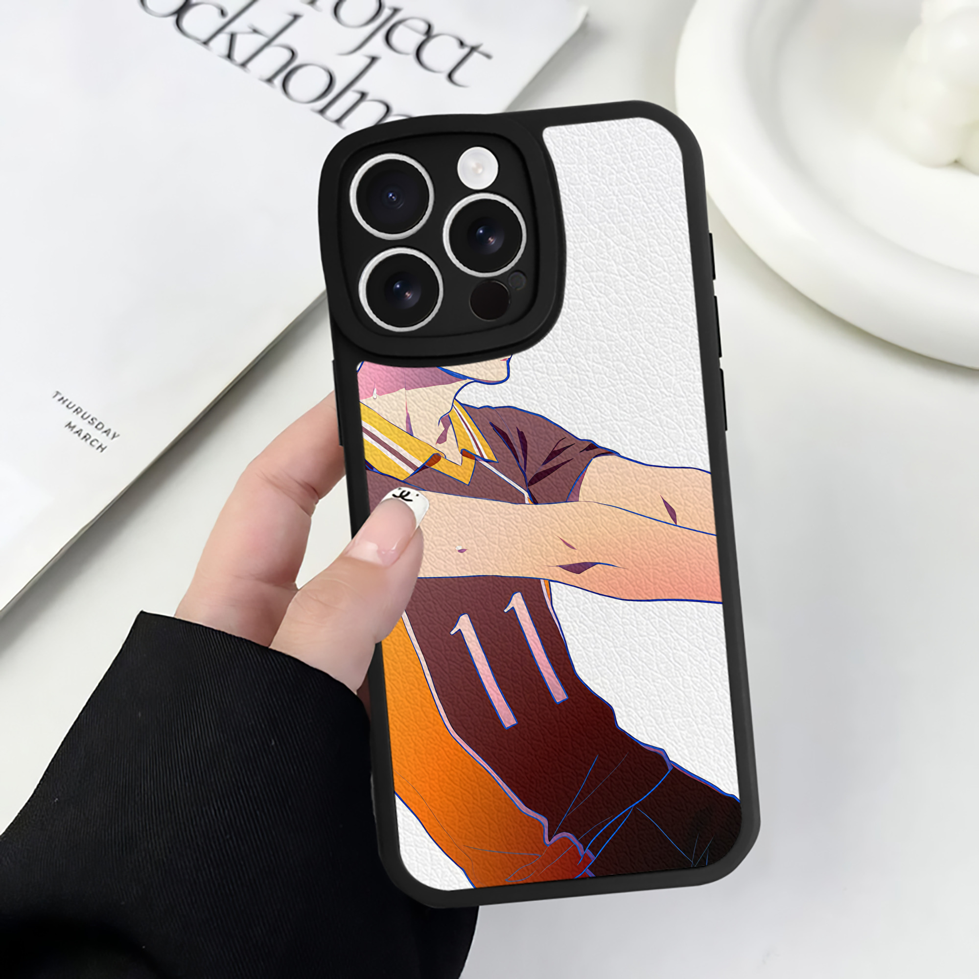 （画像用） ハイキュー!! Haikyu!! 【iPhone 16シリーズ対応】シリコンスマホケース（レザー調） 材質：シリコン